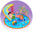piscine et aire de jeux
